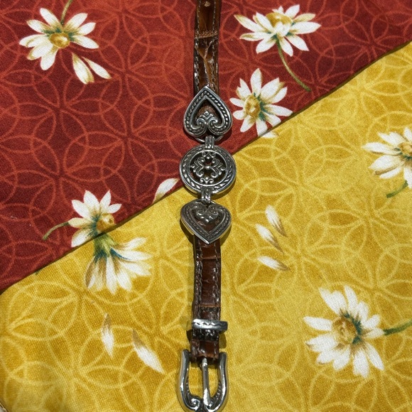 BRIGHTON “Fleur De Lis” Hearts Brown Leather BRACELET - Picture 10 of 10